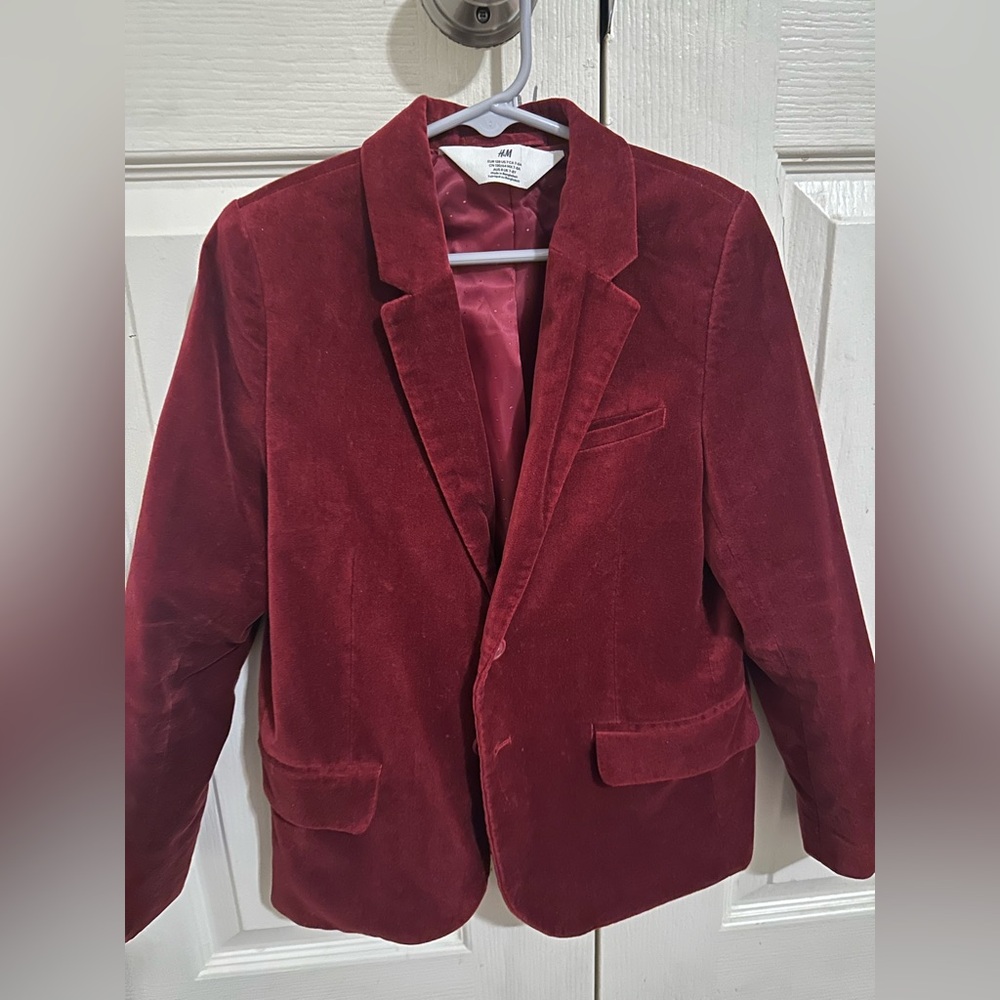 Maroon Velvet Blazer